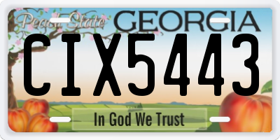 GA license plate CIX5443