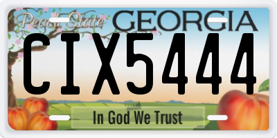 GA license plate CIX5444