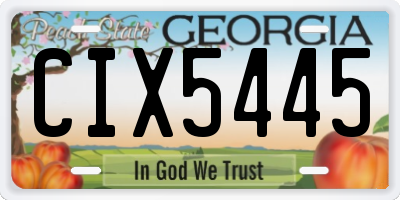 GA license plate CIX5445