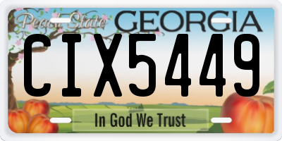 GA license plate CIX5449