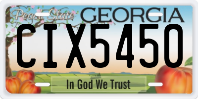 GA license plate CIX5450