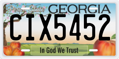 GA license plate CIX5452
