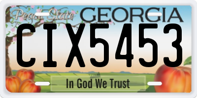 GA license plate CIX5453