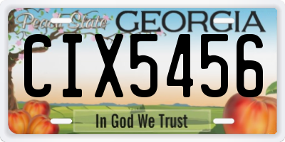 GA license plate CIX5456