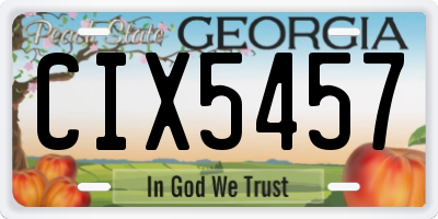 GA license plate CIX5457
