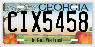 GA license plate CIX5458