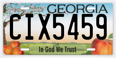 GA license plate CIX5459