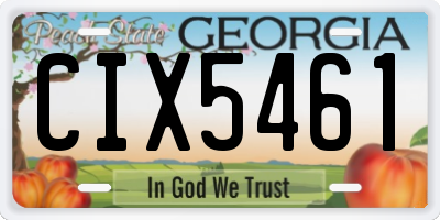GA license plate CIX5461