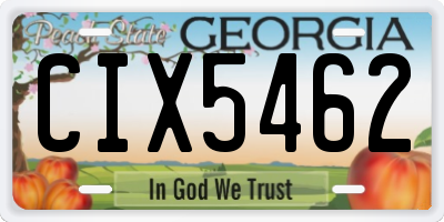 GA license plate CIX5462