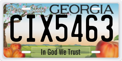 GA license plate CIX5463