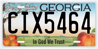 GA license plate CIX5464