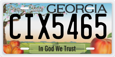 GA license plate CIX5465