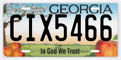 GA license plate CIX5466