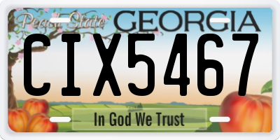 GA license plate CIX5467