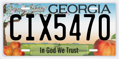 GA license plate CIX5470