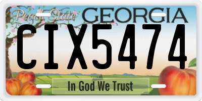 GA license plate CIX5474