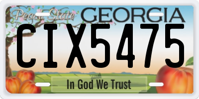 GA license plate CIX5475