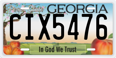 GA license plate CIX5476