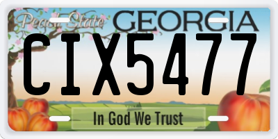 GA license plate CIX5477