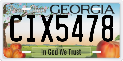 GA license plate CIX5478