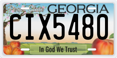 GA license plate CIX5480