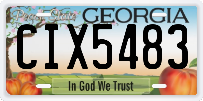 GA license plate CIX5483