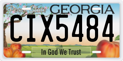 GA license plate CIX5484