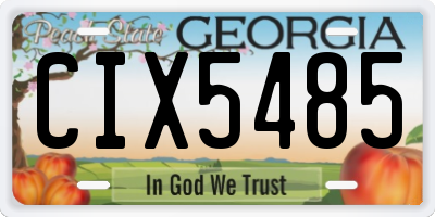 GA license plate CIX5485