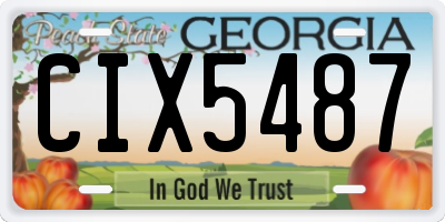 GA license plate CIX5487