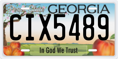 GA license plate CIX5489