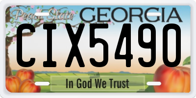 GA license plate CIX5490