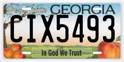 GA license plate CIX5493