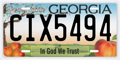 GA license plate CIX5494