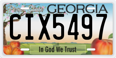 GA license plate CIX5497
