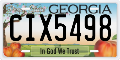 GA license plate CIX5498