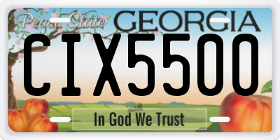 GA license plate CIX5500