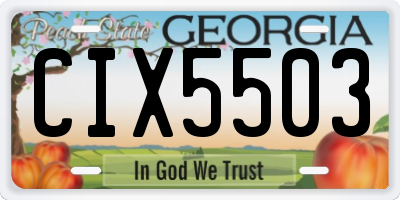 GA license plate CIX5503