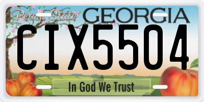 GA license plate CIX5504