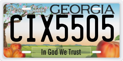 GA license plate CIX5505