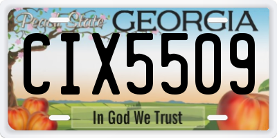 GA license plate CIX5509