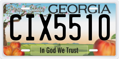 GA license plate CIX5510