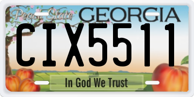 GA license plate CIX5511