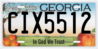 GA license plate CIX5512