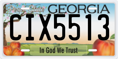 GA license plate CIX5513