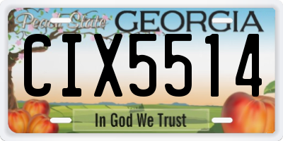 GA license plate CIX5514