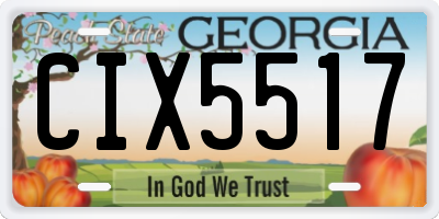 GA license plate CIX5517