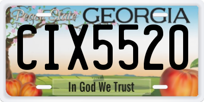 GA license plate CIX5520