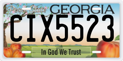 GA license plate CIX5523