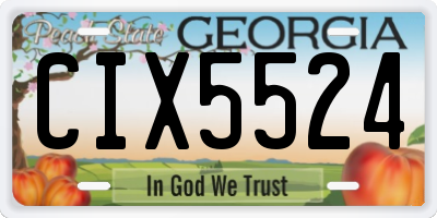 GA license plate CIX5524