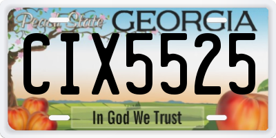 GA license plate CIX5525